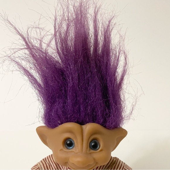 Vintage Ace Novelty Purple Jewel Pajamas Treasure Troll Doll - Picture 3 of 16